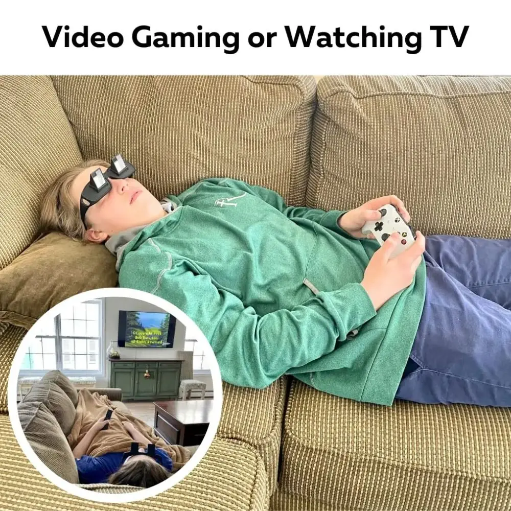 

Gift Horizontal View Lie Down Glasses TV Watching Seated View Lazy Eyeglasses Sit View Prism Reading