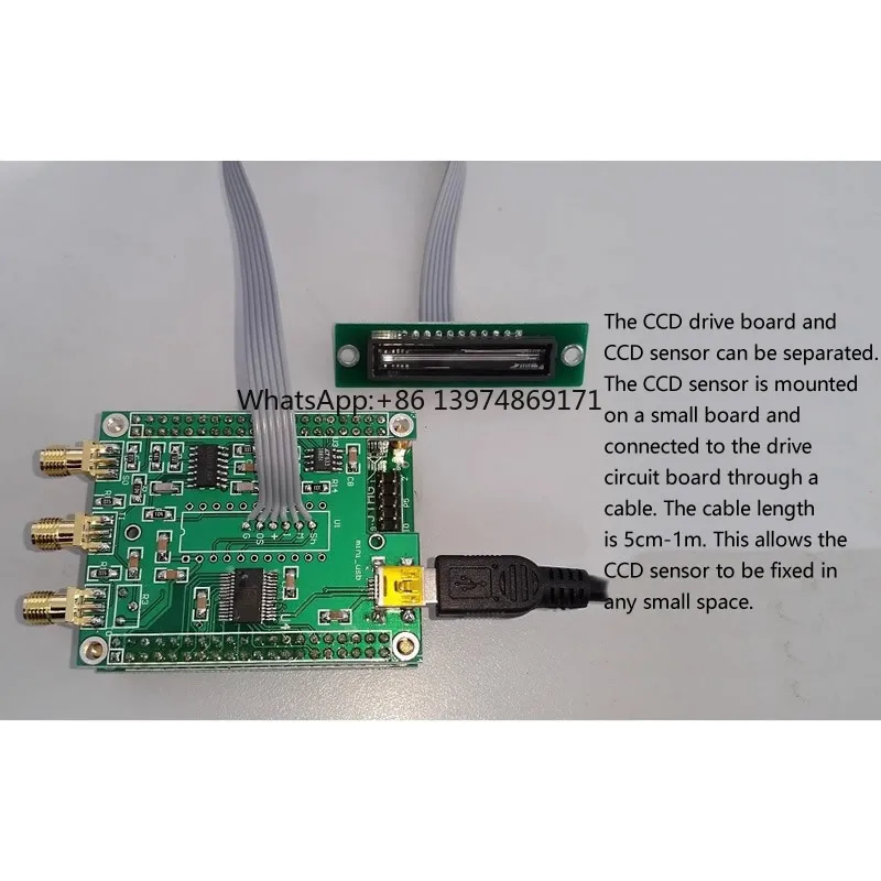 USB Linear Array CCD TCD1304, 50 Frames per Second,Integration 200us-20ms/10us-1ms Optional