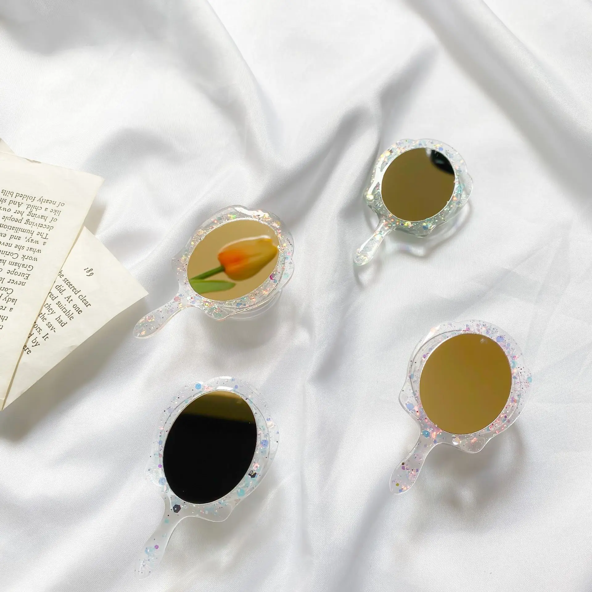 Креативная веерообразная минималистичная подставка для телефона, персонализированное зеркало для макияжа Goddess Art, портативное настольное крутая подушка безопасности, ручка для телефона