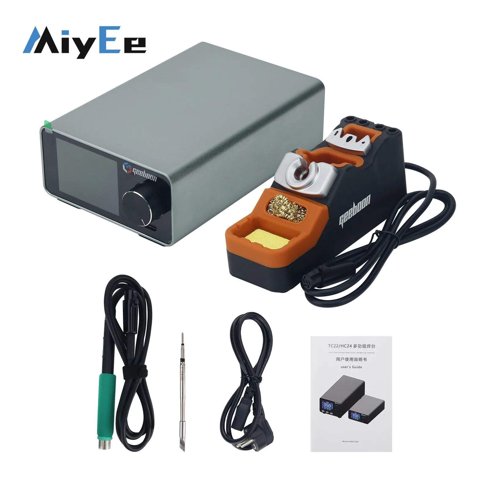 GEEBOON TC22 240W Soldering Station Kit with SDC02 Soldering Iron Stand + T245/T210  Handle + C245/C210  Soldering Iron Tip