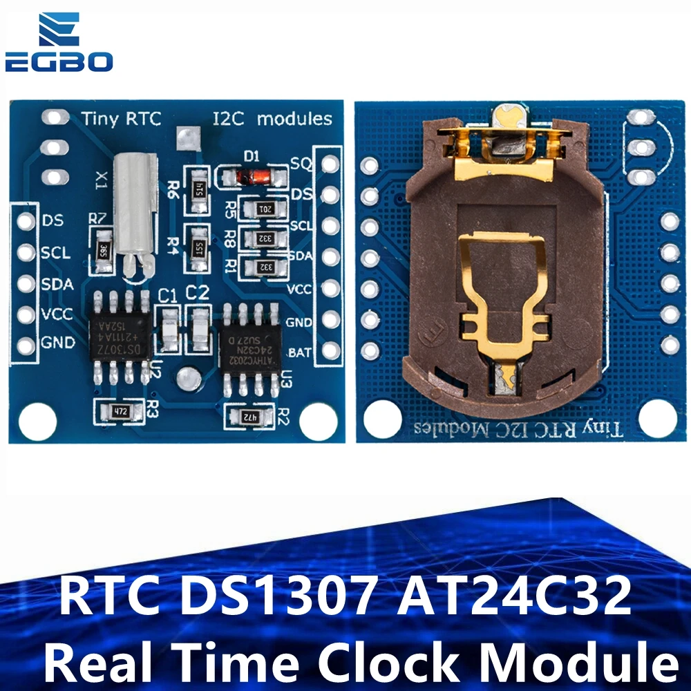 EGBO 1PCS  I2C RTC DS1307 AT24C32 Real Time Clock Module For AVR ARM PIC Tiny RTC I2C modules memory DS1307 clock