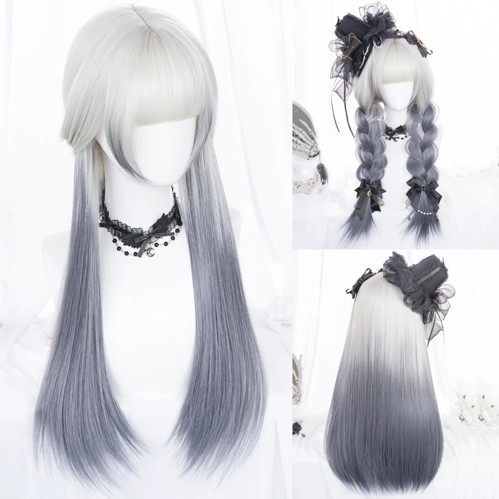 mai 　ウィッグ MSIWIGS 女性合成ロリータウィッグロングストレートオンブルツートン