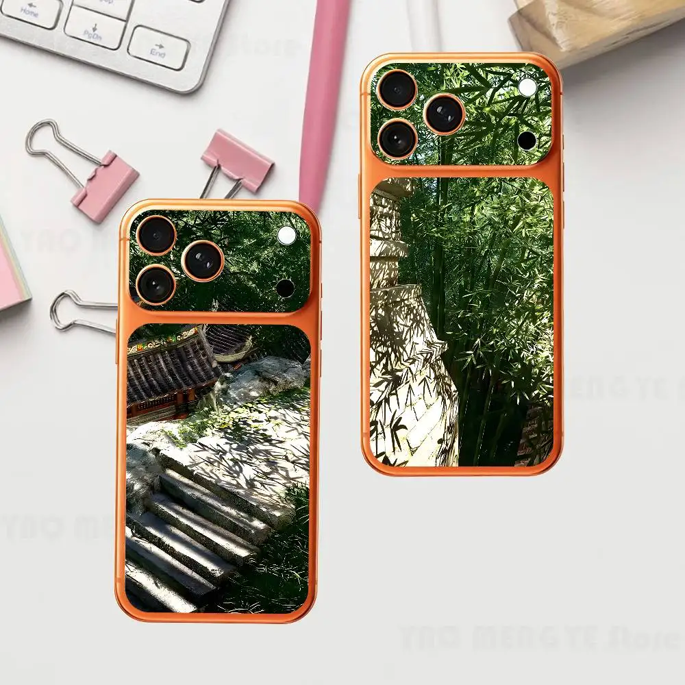 

Bamboo Architecture Landscape Plain Decal Skin For IPhone17 Pro ProMax Back Film Cover Wrap Anti-scratch Durable Sticker