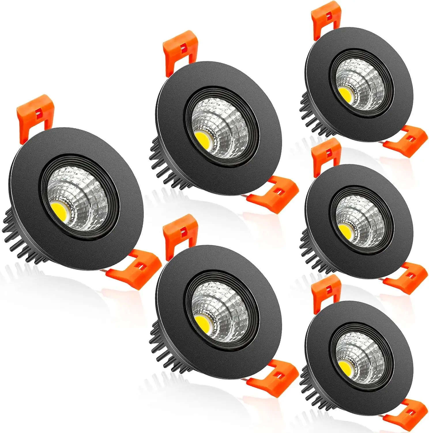 6-10 Pack 2Inch LED Recessed Ceiling Light, 3W Dimmable Downlight, Daylight White 60 Beam Angle COB Recessed Lights with Driver