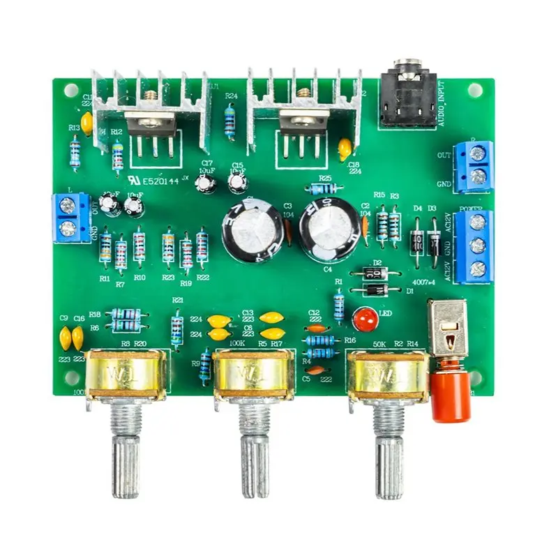 A99E-TDA2030 Dual Channel Amplifier Electronic DIY Kit Welding Exercise Assembly Circuit Board With Transparent Case US Plug