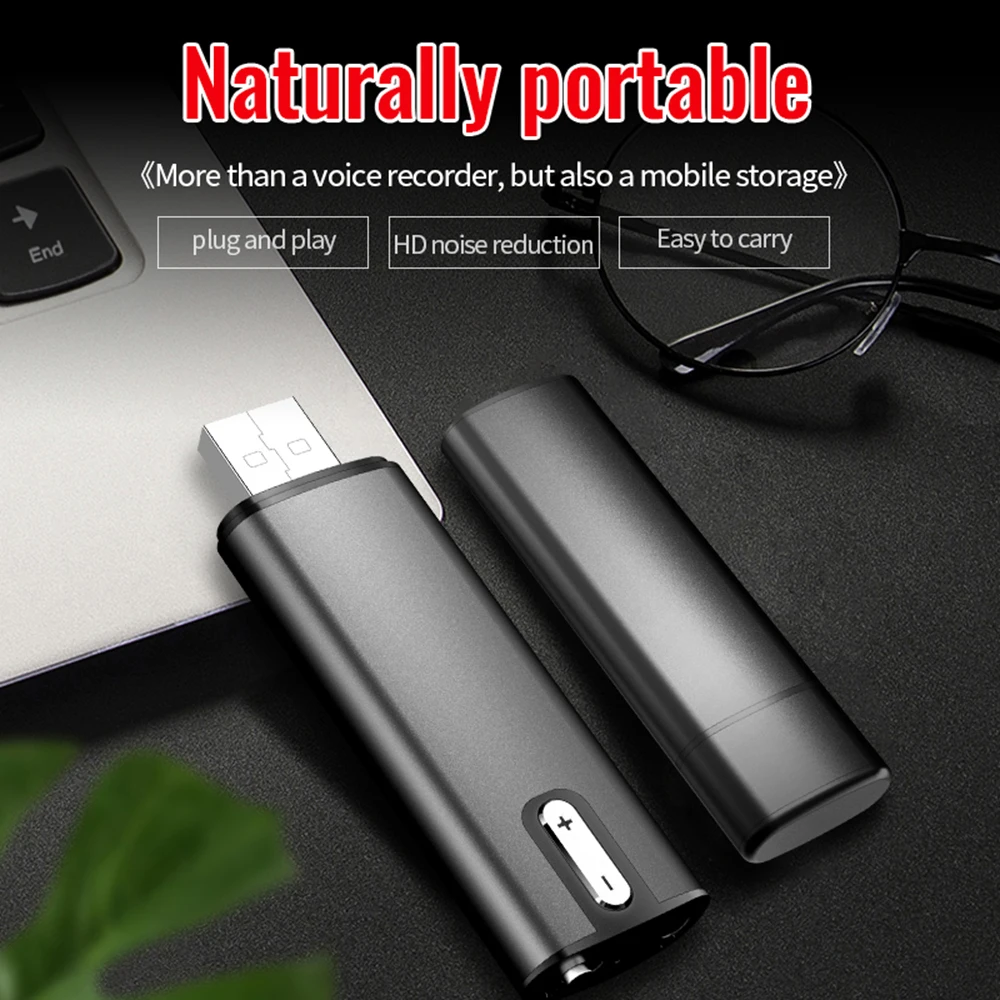 USB Mini Portable Digital Voice Recorder Smart Voice Controlled Recording Equipment For Lectures Meetings 4G/8G/16G/32G MP3/OTG