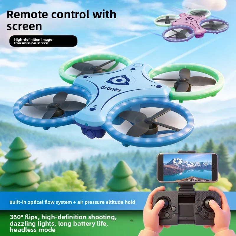 

Cartoon appearance Drone with Obstacle Avoidance Dual Camera Aerial Photography Hollow Cup Design And High Definition LCD Screen