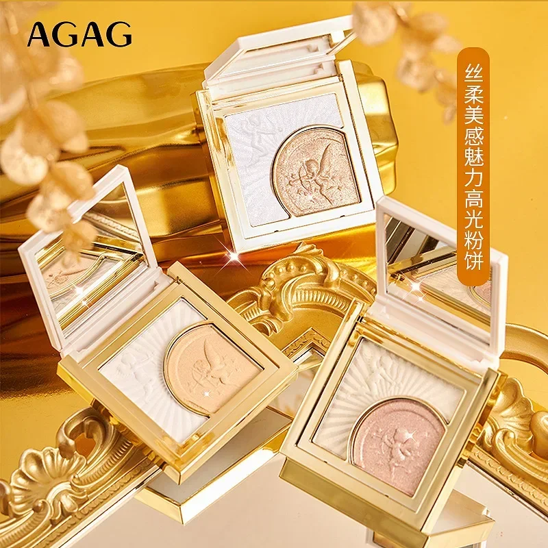 AGAG-paleta de resaltadores faciales, maquillaje de alto brillo, brillo corporal, iluminador facial, contorno de larga duración, belleza rara