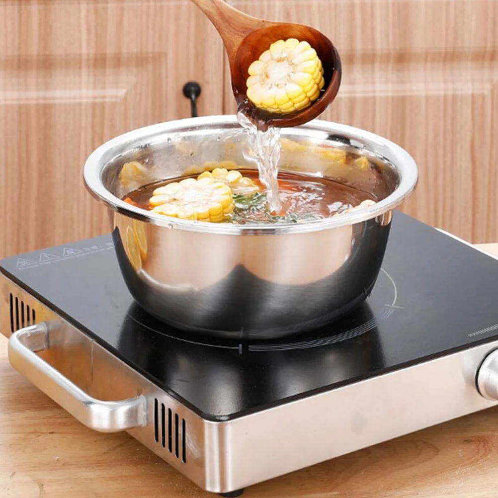 

3pcs Stainless Steel Basin Set 3 Sizes Mixing Salad Soup Storage Containers Dishwasher Freezer Oven Safe Silver Baking Kitchen