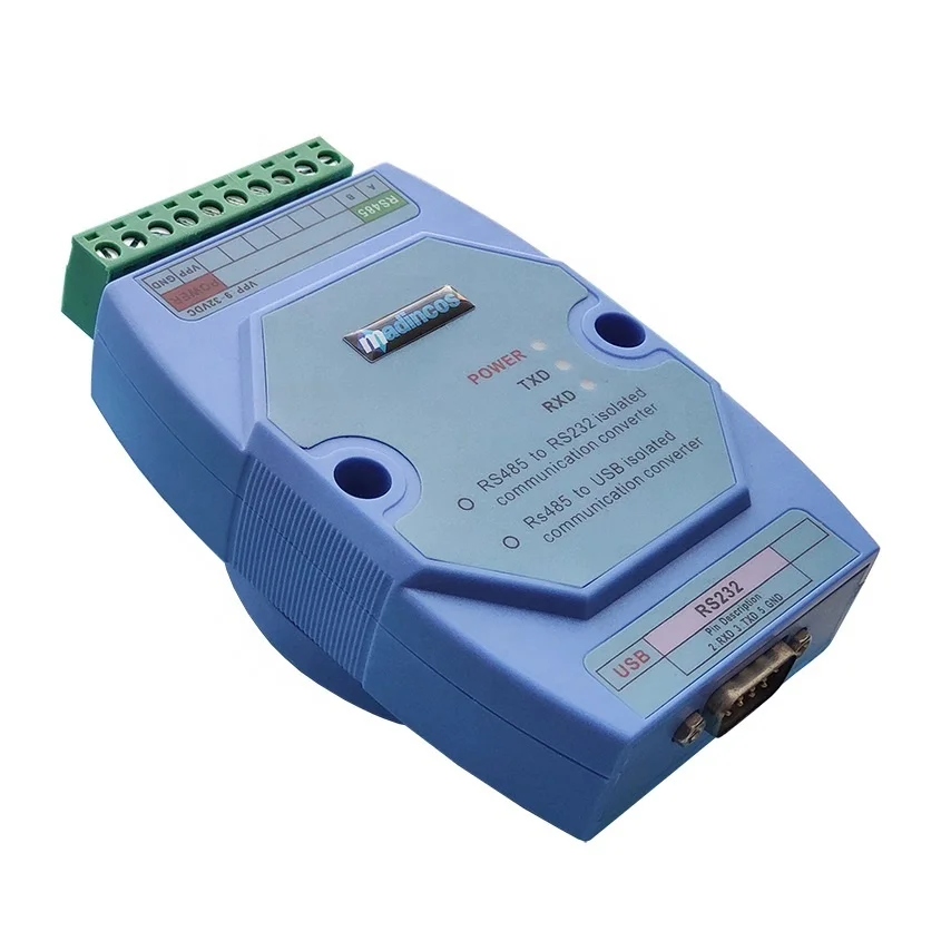 MSC820: Industrial DIN35 Isolated RS485 RS232 USB Serial Communication Converter with Standard Modbus RTU Protocol