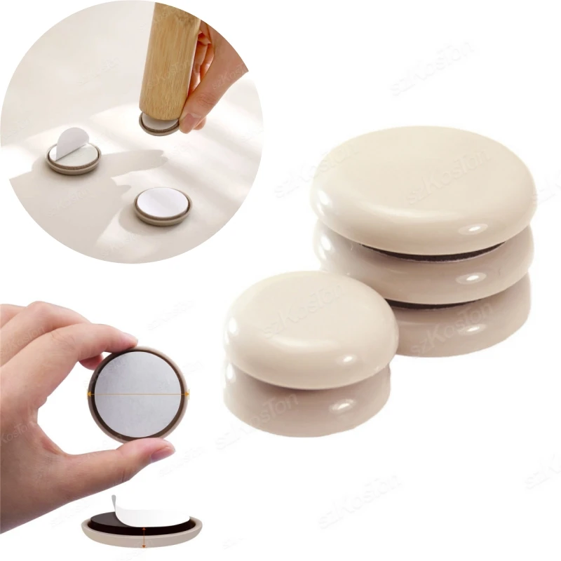 4pcs Home Bumper Chair Fittings Easy Move Self-Adhesive Floor Protector Slip Mats Furniture Leg Slider Pads Anti Noisy