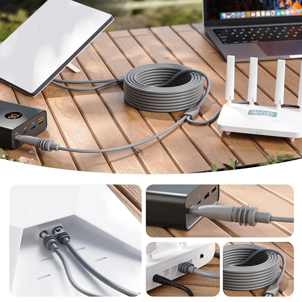 2 in 1 스타링크 미니 케이블 9.9FT -49.2FT, DC/USB C 충전 + 이더넷 케이블, 스타링크 미니 전원 액세서리 교체품