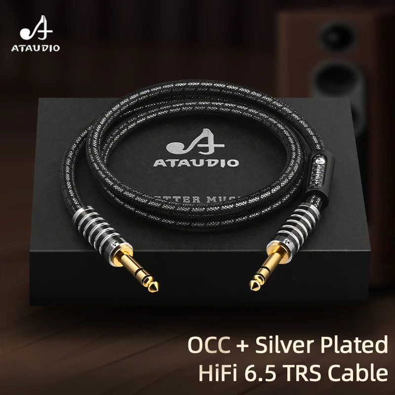 

HiFi 6N OCC посеребренный TRS 6,35 мм 1/4 "папа-папа стерео аудиокабель для усилителя гитарной микшерной консоли