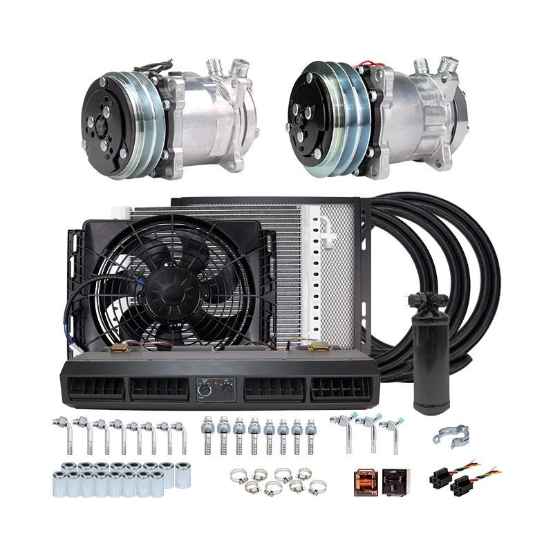 

Universal A/C Air Conditioning Evaporator Assembly Kit for Heavy-Duty Truck Bus Trailer RV Vehicle Cooling System