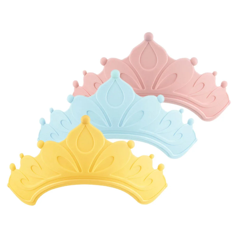 

3Pcs Baby Shower Cap Crown Adjustable Toddler Hair Wash Shield Baby Bath Head Shield Eye Ear Protection Toddler Shower Cap