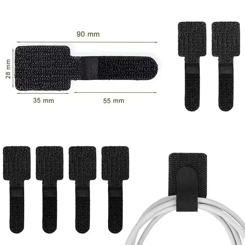 30/20/10 PCS Release Cable Storage Cable Ties Mouse Headphones Wire Management Nylon Cable Ties Reusable Loop Tape Cable Ties