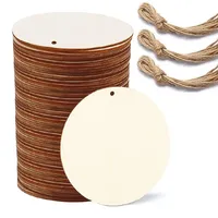 10/20PCS 7.5CM Unfinished Rounds Wood Circles with Holes Wooden Tags Round Wood Slices Wood Discs DIY Crafts Christmas Ornaments