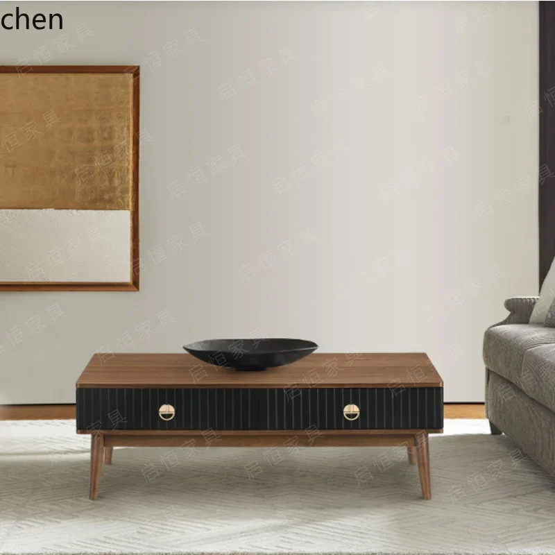 DSASolid Wood Rectangular Coffee Table Living Room Coffee Table Small Apartment Storage Tea Table