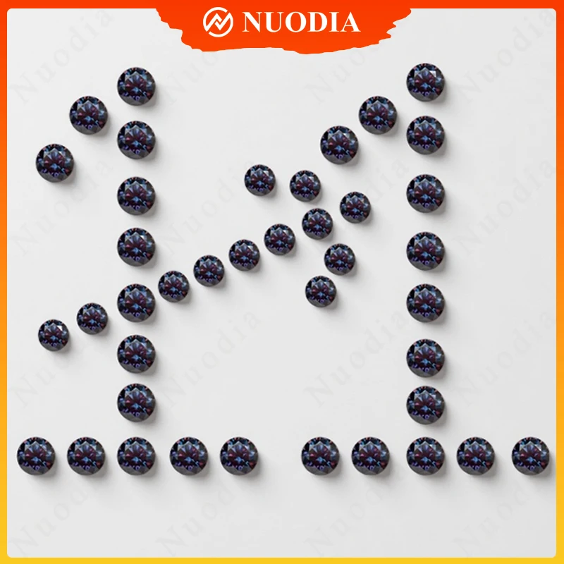 

Top Royal Purple Color Round Moissanite Stone 5.0mm--3.0mm VVS1 Certified Moissanita Gemstone Pass Tester with GRA Certificate
