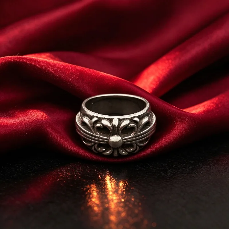 Punk Gothic Cross Pattern Engraved Metal Ring for Men & Women, Retro Vintage Statement Band Jewelry, Street Hip Hop Daily Finger Accessory, Trendy Fashion Ornament, Gift for Birthday, Wedding and Party Events