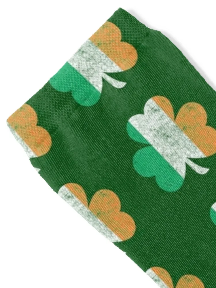 Vintage Irish Shamrock Saint Patrick Day Socks Climbing football men cotton high quality Man Socks Women's