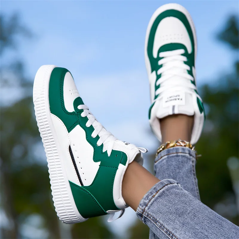 

ELUVA Sneakers Woman Casual Shoes Man Lightweight High Top Shoes Platform White Sneakers Men Outdoor Skateboard Shoes