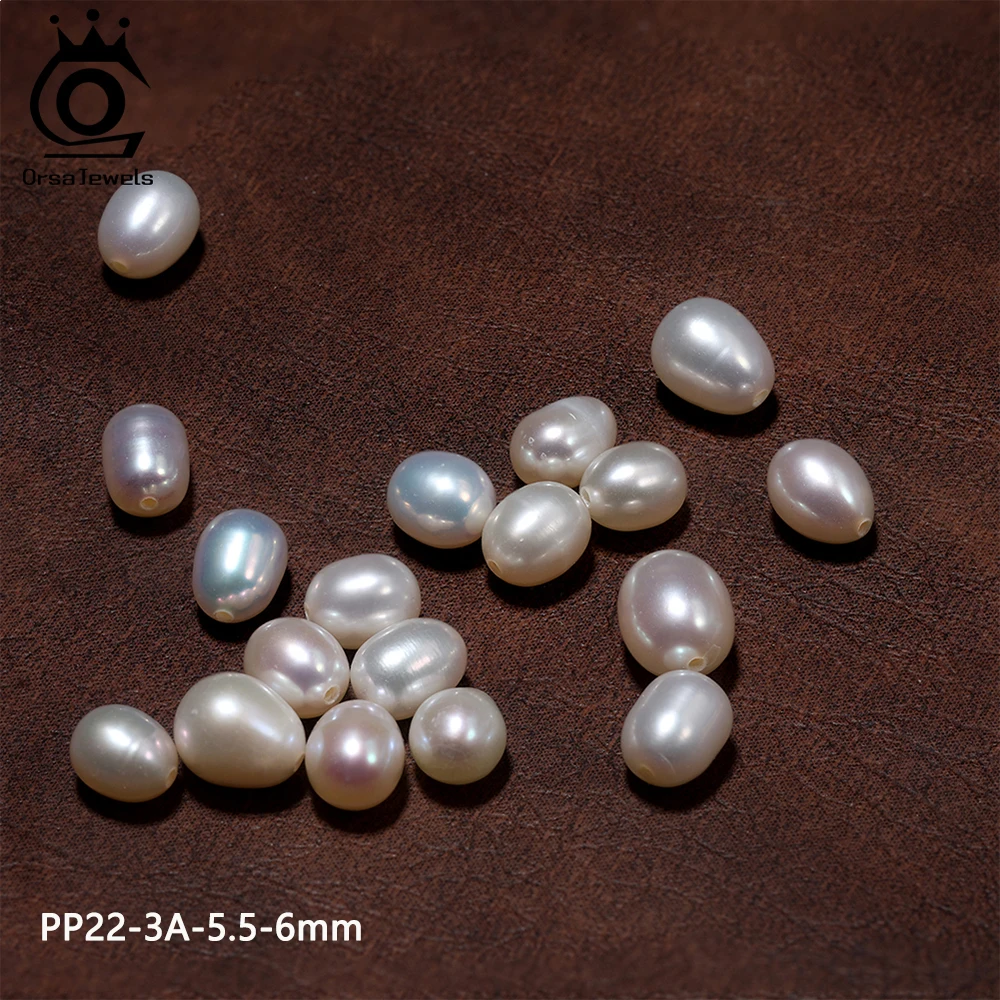 

ORSA JEWELS 10 шт. натуральный пресноводный жемчуг в форме риса, принадлежности для изготовления бусин, сделай сам, белый пресноводный рисовый жемчуг, ювелирные изделия ручной работы PP22