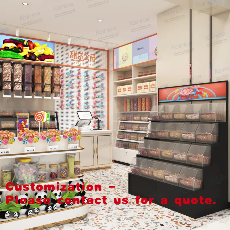 

Customize.Kainice Wooden Chocolate Acrylic Boxes Candy Display Stand Wall Transparent Display Rack Lock