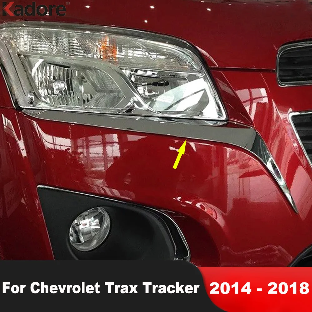 Cubierta Decorativa para Faro Delantero, para Chevrolet Trax Tracker 2014-2018, Tira Cromada para Faro Delantero, Accesorios