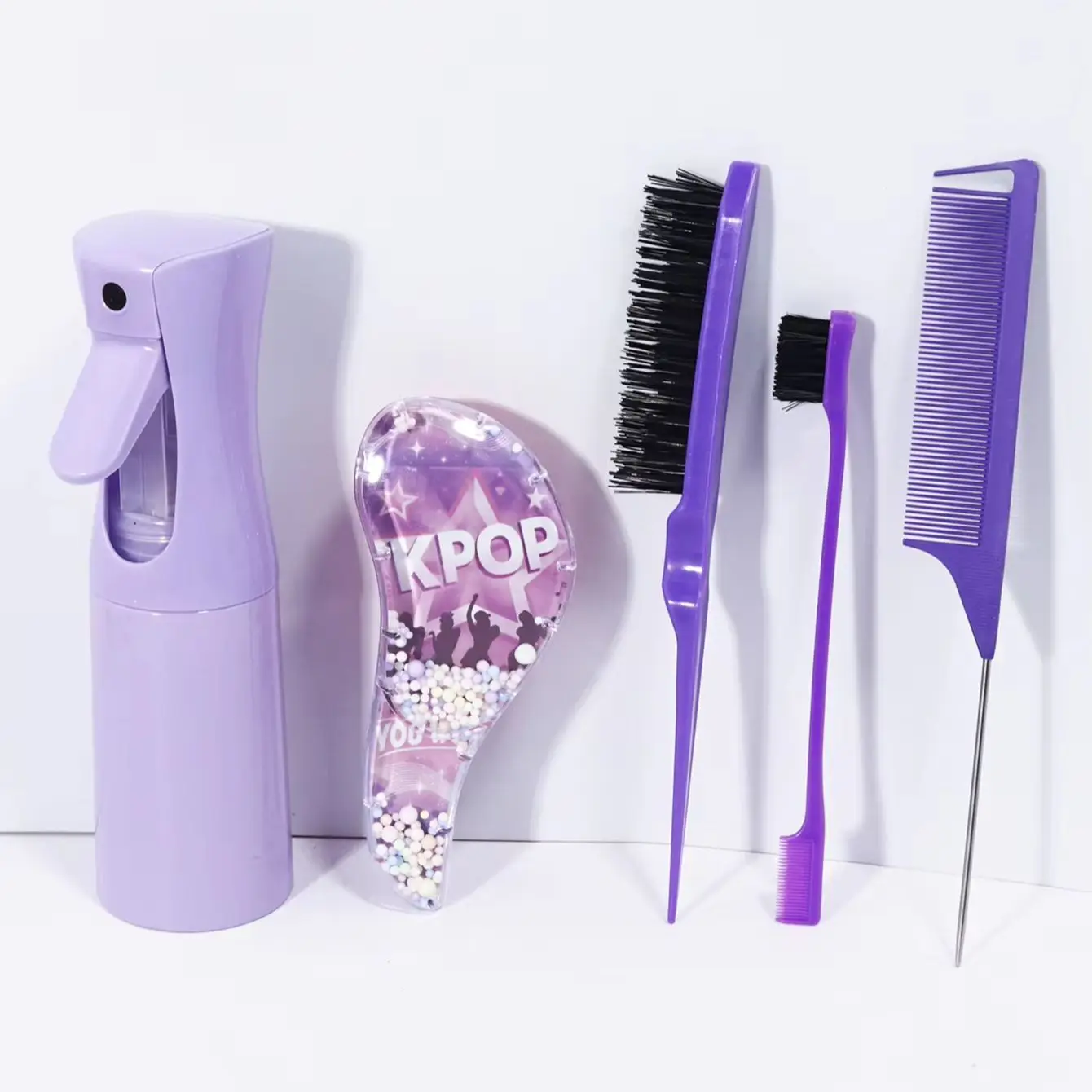 5pcs hair styling set - anti tangling and anti-static, suitable for home hairdressing and hair salons,special for real hair wigs