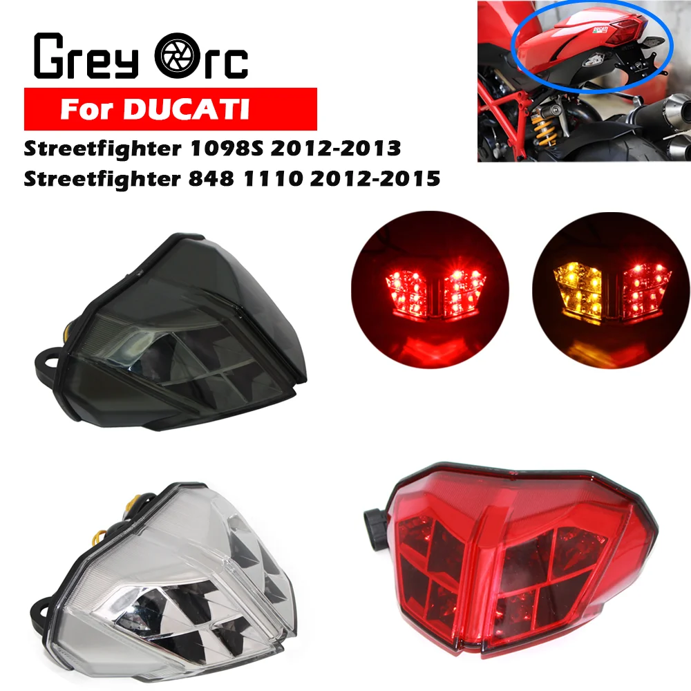 

For DUCATI Streetfighter 848 1100 2012-2015 1098S 12-13 Motorcycle LED Turn Signal Tail Light Integrated Turn Signals