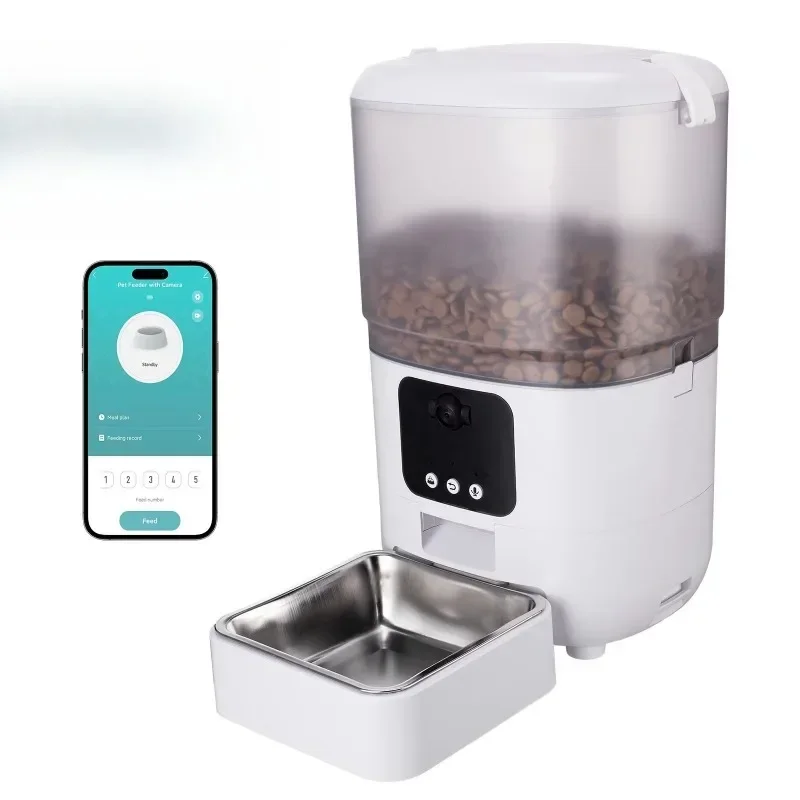 2025 New 3MP high-resolution video automatic pet feeder with camera Tuya application remote control Wifi pet food dispenser