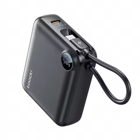Toocki Portable PowerBank Built-in USB C Cable 10000/20000mAh PD 22.5W Fast Charging Power Bank for iPhone 16 15 14 13 Samsung
