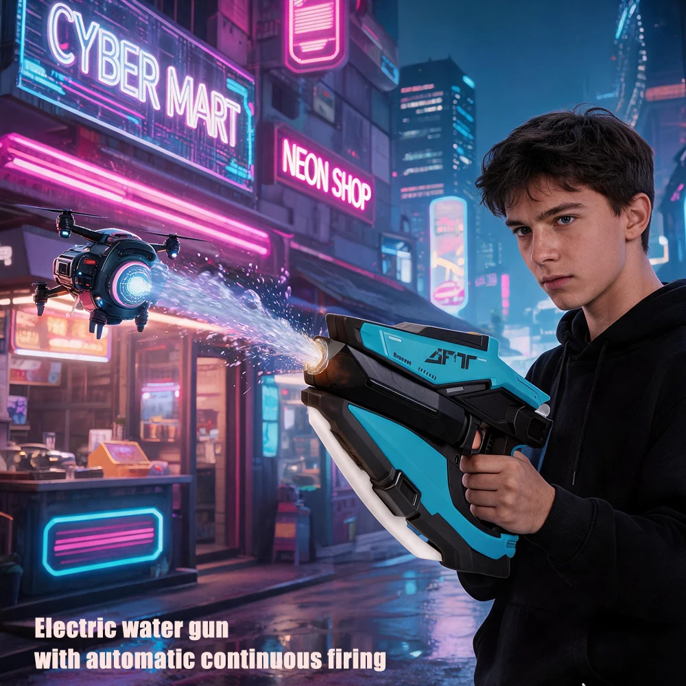 2026年夏-フラッシュ・トマホーク-電動水鉄砲-オートバースト-ファイアーリンケージ-リコイル式-ウォーターブラスター-おもちゃ-水祭り-プール-ビーチ用