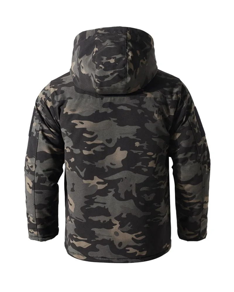 سترة تكتيكية انعكاس حراري للرجال معطف شتوي قصير مبطن لجميع التضاريس كامو خارجي مقاوم للرياح عسكري للصيد #6