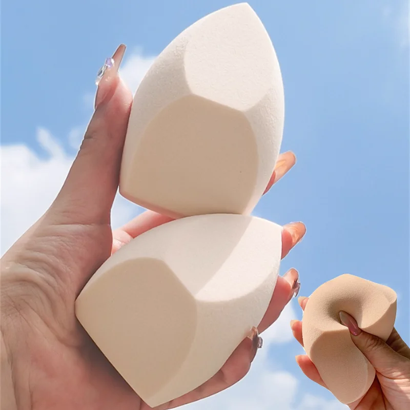 Soffio cosmetico per fondotinta in spugna per trucco di grandi dimensioni Soffio per cipria morbido a tre tagli a doppio uso Soffio per correttore in polvere liscio senza lattice