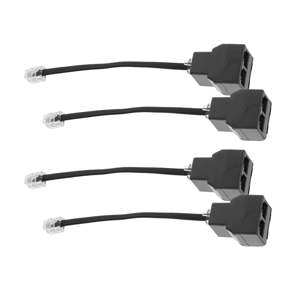 4Pcs Rj11 전화 분배기 6p4c 분리형 어댑터 4 코어 전화선 변환기 휴대용 안정적인 신호 Rj11 전화 분배기