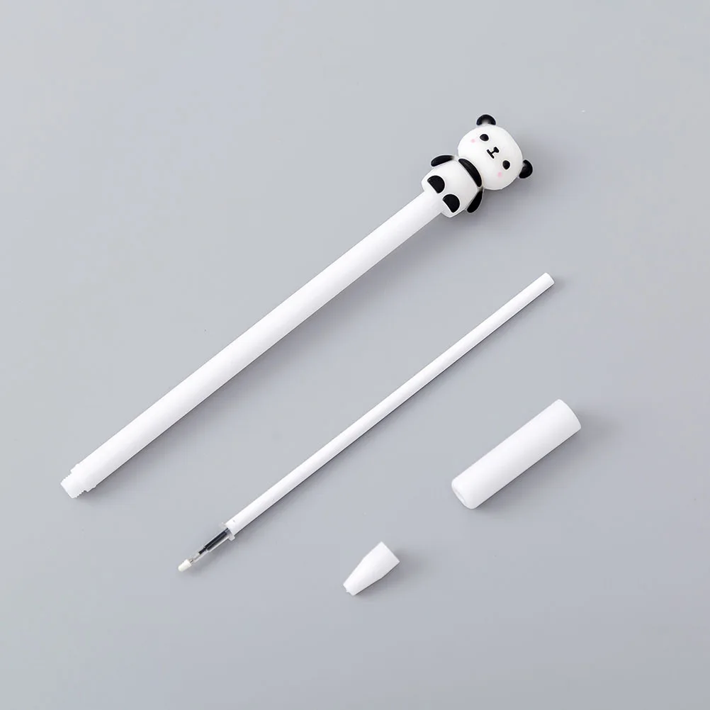 

20 шт. ручки с пандой, черные чернила с мультяшными животными, 0,5 мм, школьные письменные принадлежности, эстетические ручки с пандой