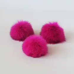 3 pcs Real Fox Fur Poms 8cm Handmade Bag Keychain Pom Children Hat Scarf Shoe Fur Pompom Pompon Fur Balls DIY Jewelry Crafts