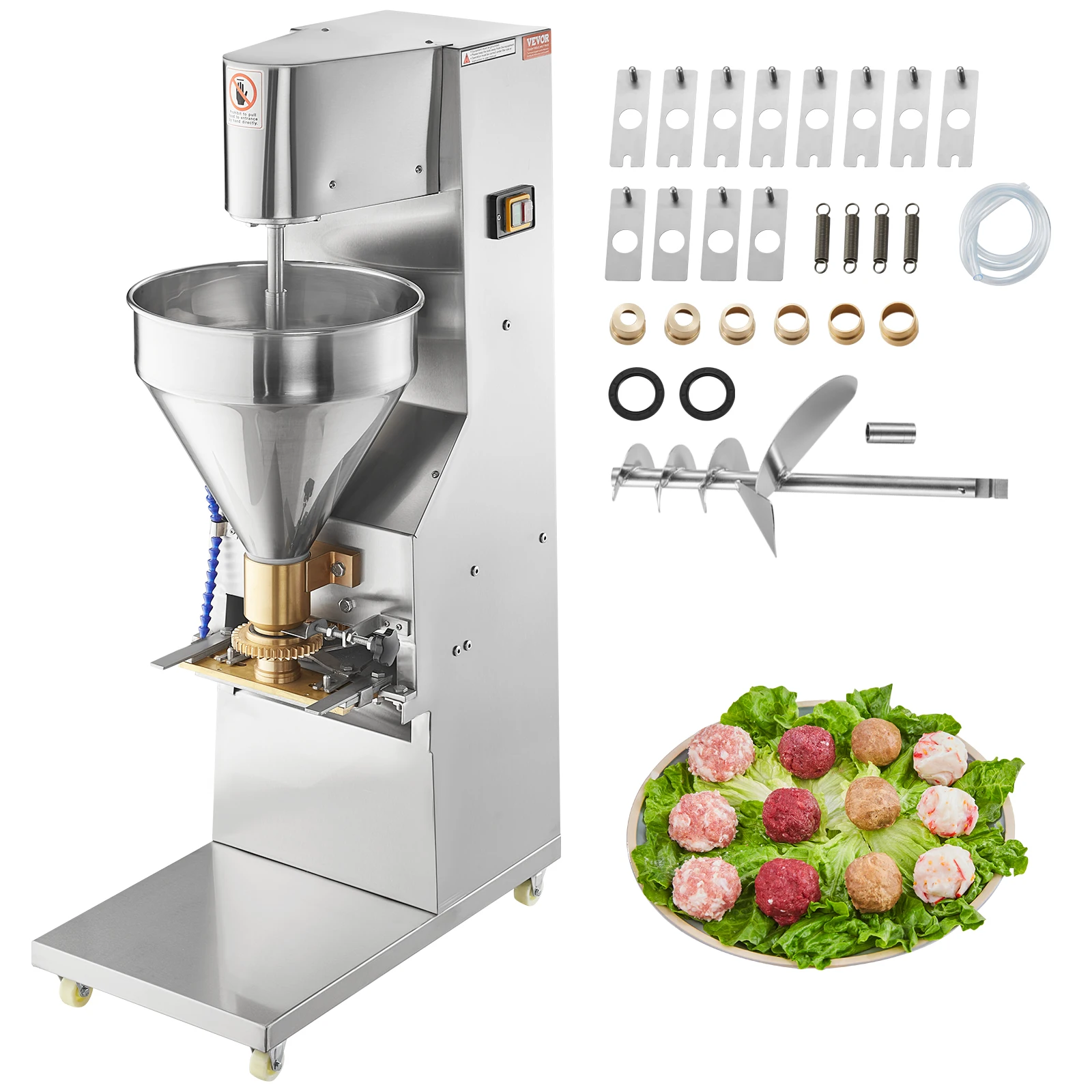 VEVOR Commercial Meatball Forming Machine, 280 PCs/min Automatic Meatball Maker, 1100W Electric Fish Beef Pork Ball Making Tool