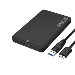 Unità HDD USB 3.0 SATA da 2,5 pollici Custodia HDD esterna Custodia nera Custodia gratuita 5 Gbps Supporto UASP per disco rigido SSD/2TB