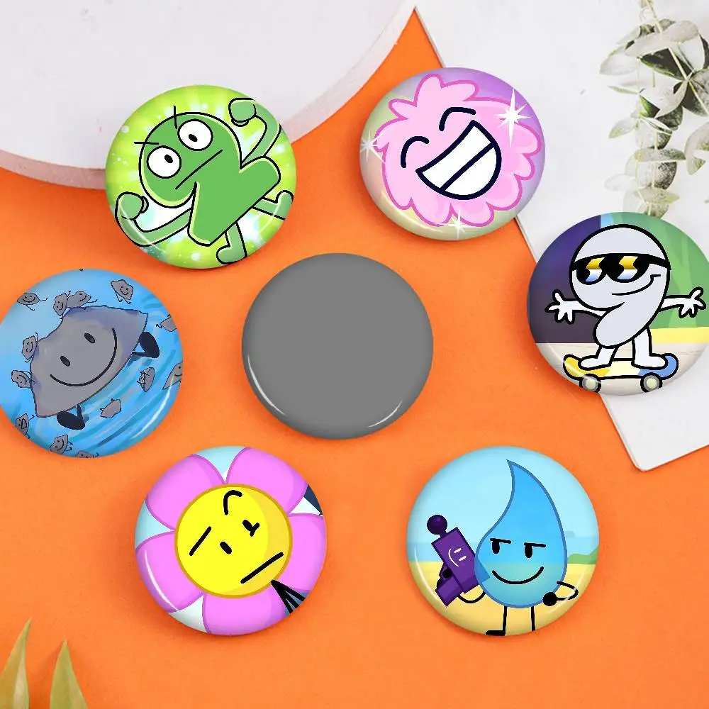 For Dream I-Island BFDI 58mm Cute Anime Figure Icon Badge Handmade Tinplate Brooch for Backpack Clothes Chest Ornament Gifts