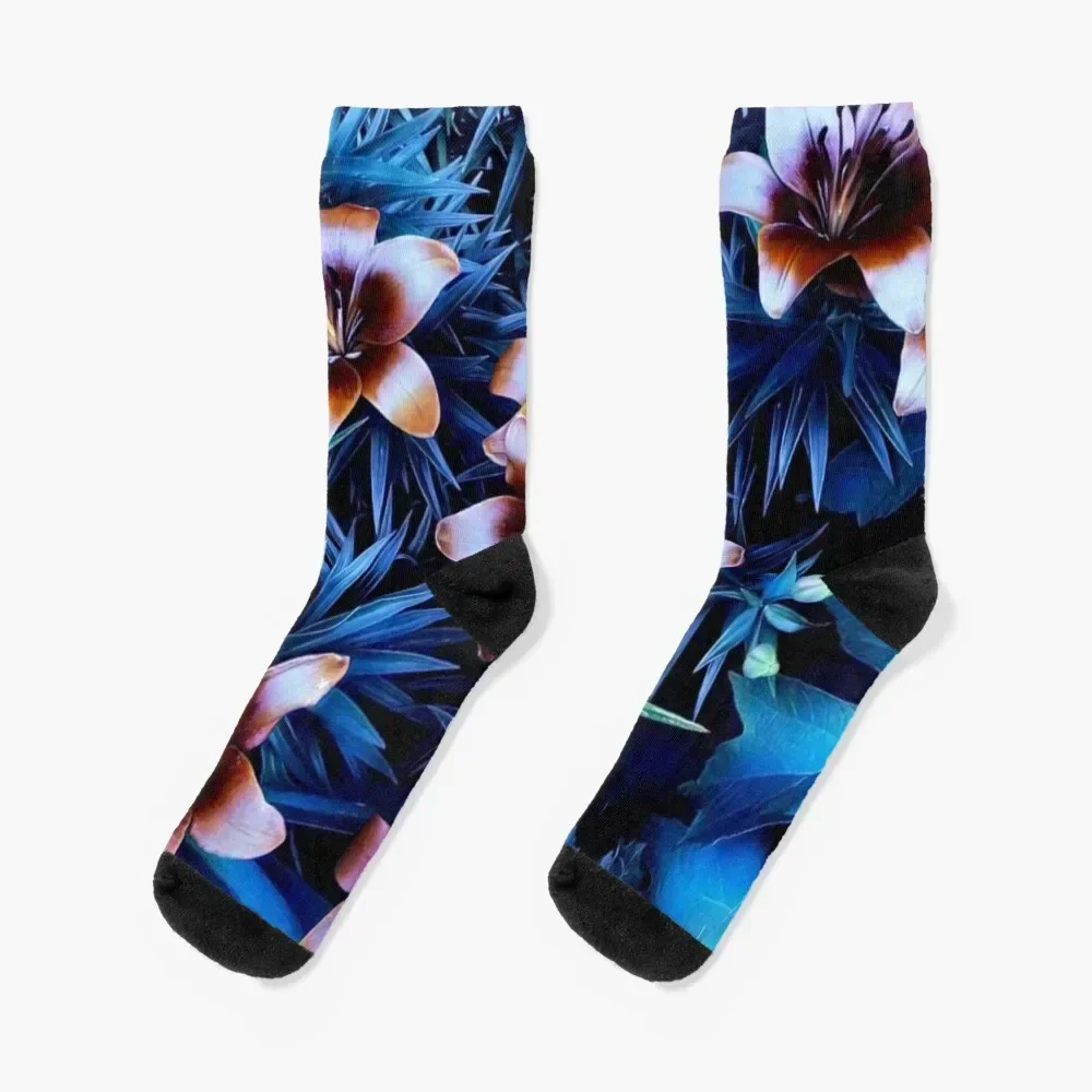 

Lilies Socks hockey Stockings soccer anti-slip Socks Woman Men's