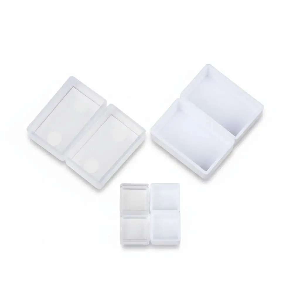 5/20/50pcs Plastic Pigment Box White Transparent Mini Size Empty Half Tiny Pans Rectangle Watercolor Pans