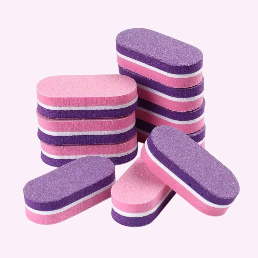 10/20 Stück Mini-Nagelpuffer-Schwammfeilen, zweifarbige Polier- und Schleiffeile, Pediküre-Maniküre-Werkzeug, Acrylgel-Salonbedarf – Detail 7