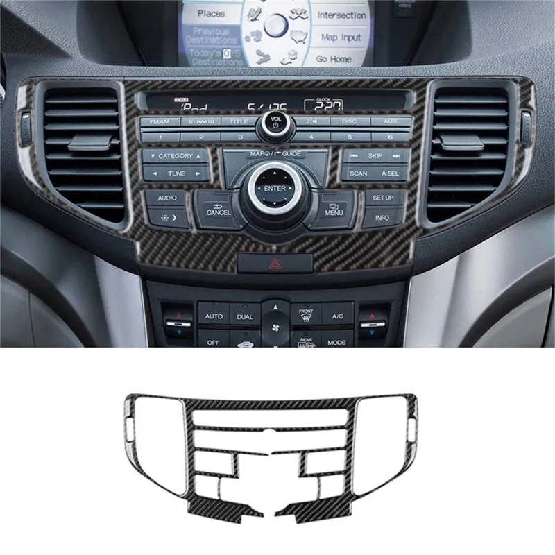 Carbon Fiber Black Stickers Trim Strip For Honda Acura TSX 2009 2010 2011 2012 2013 2014 Car Interior Decorative Accessories