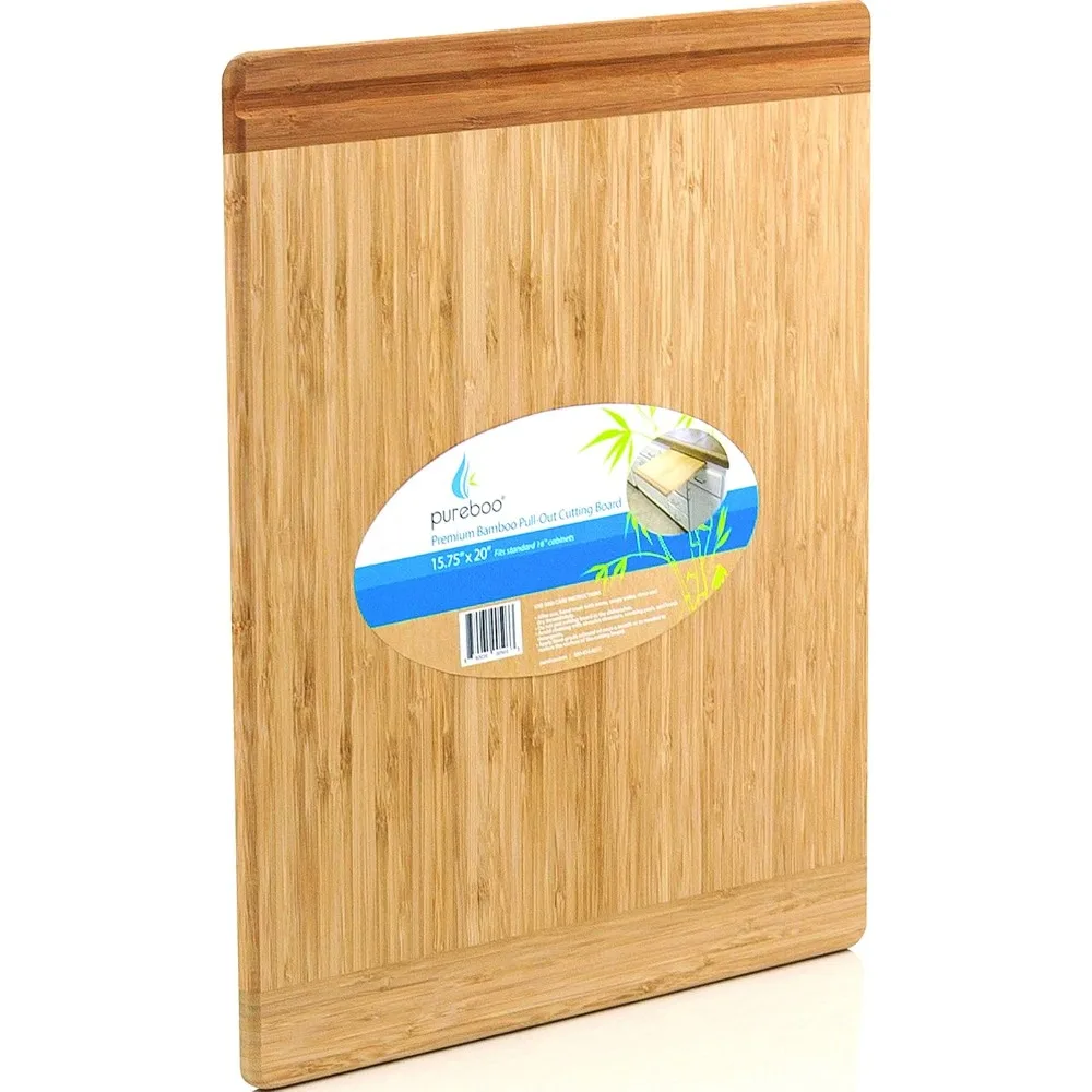 

Premium Bamboo Pull-out Cutting Board - 8 Different Sizes to Fit Most Standard Slots 15.75"W x 20"D x 3/4"H