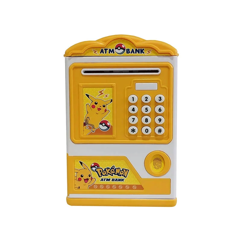 Pokemon Piggy Bank Action Figure Anime Pikachu Electronic Cartoon Plastic Paper Money Box Steal Coin Piggy Bank Kids Toys Gift