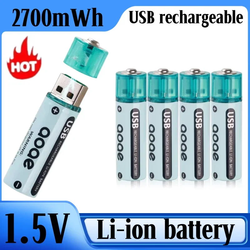 1.5V aa rechargeable battery USB lithium battery for Remote Control Mouse Small Fan Electric Toy pilhas aa recaregaveis