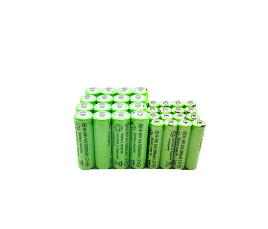 AA 1.2V 1000mAh-AAA 1.2V 2000mAh NI-MH rechargeable battery, suitable for remote control toys, flashlights, watches, MP3 players